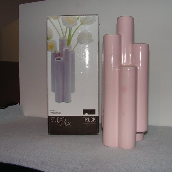 Mikasa Truck Tangent Vase Pink Ceramic - Picture 9 of 11